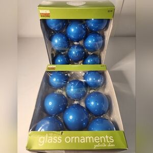 Martha Stewart Turquoise Glass Ornaments